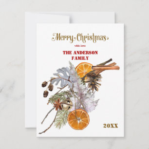 Festividades Prata Festiva e Cartão de Natal Laranja