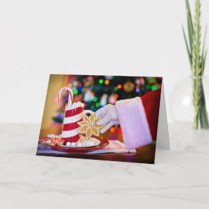Festividades Prato de Biscoitos do Papai Noel Cartão de Natal F