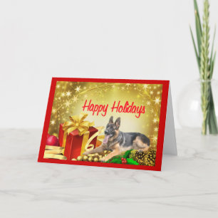Festividades Presente de Cartão de Natal de german shepherd
