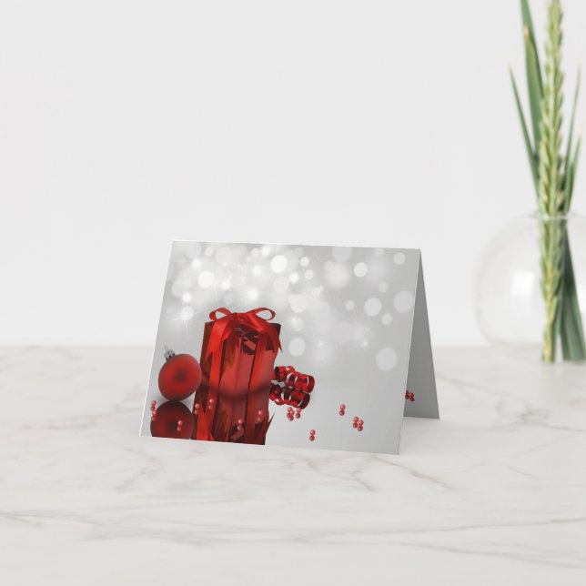 Festividades Presente de Natal - Cartão de Saudação (Frente)