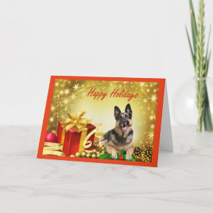 Festividades Presentes de Cartão de Natal de german shepherd