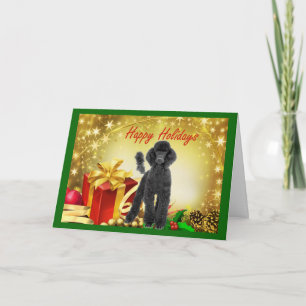 Festividades Presentes de Cartão de Natal de Poodle