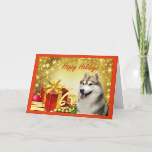 Festividades Presentes de Cartão de Natal Siberiano Husky