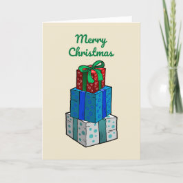 Festividades Presentes de Natal num Cartão de Natal