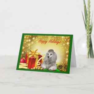 Festividades Presentes do cartão de Natal da caniche