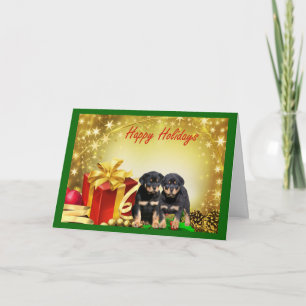 Festividades Presentes do cartão de Natal de Rottweiler