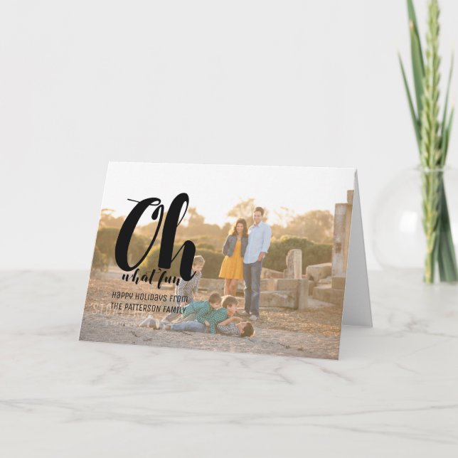 Festividades Preto - Que Cartão de Saudação de Foto Feriado Div (Frente)