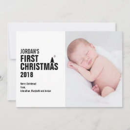 Festividades Primeira Cartão com fotos de Natal do Bebê