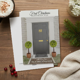 Festividades Primeiro Natal em Novo Cartão de Férias Doméstico