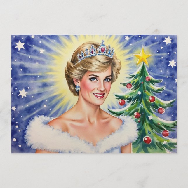 Festividades Princesa Diana da Inglaterra - Cartão de Natal (Frente)