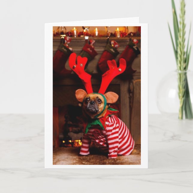Festividades Puggle! Cartão de Natal (Frente)