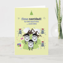 Pulgas cartão de Natal Navidad