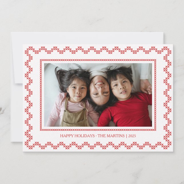 Festividades Quadro cruzado, feriados felizes Cartão de Natal (Frente)