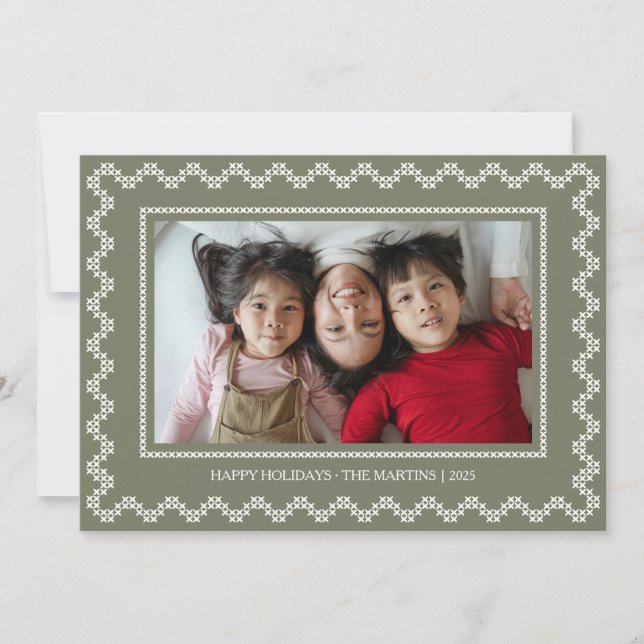 Festividades Quadro cruzado, feriados felizes Cartão de Natal (Frente)