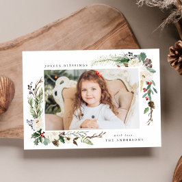 Festividades Quadro Floral de inverno | Cartão com fotos de fér