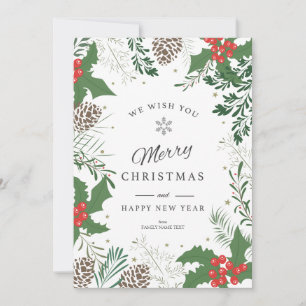Festividades Quadro foliar de Natal Feliz Cartão de Natal