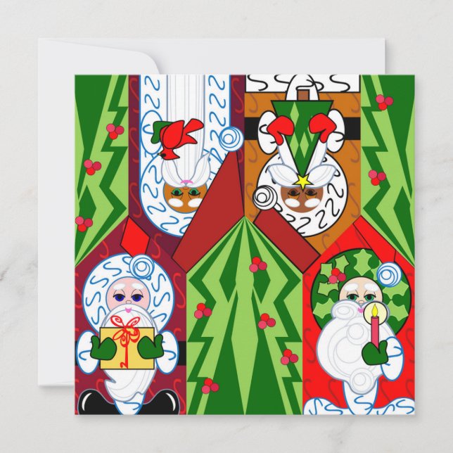 Festividades Quanto mais feliz for o cartão de saudação de Nata (Frente)