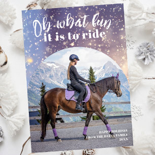 Festividades Que Cartão com fotos divertido de férias equestres