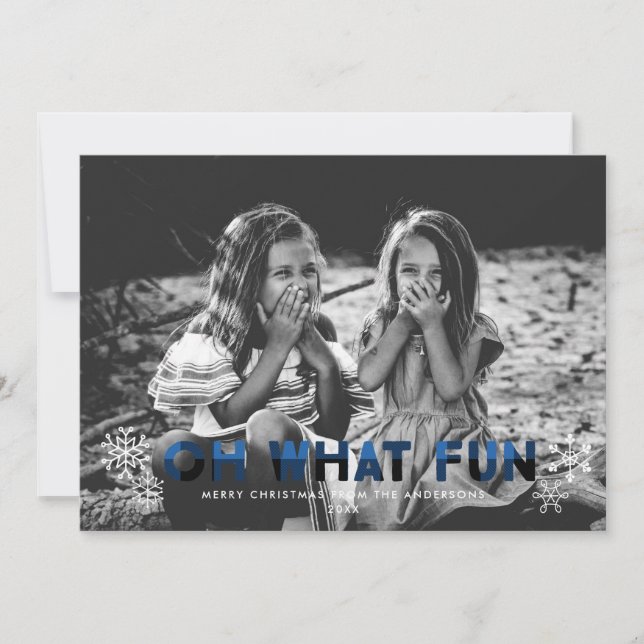 Festividades Que Cartão de Natal de Xadrez de Buffalo Azul (Frente)