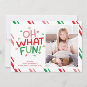 Festividades Que Diversão Cartão de Natal Colorido com Foto