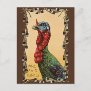 Festividades Quem Disse Turquia? Cartão postal de Ação de Graça