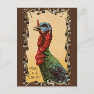 Festividades Quem Disse Turquia? Cartão postal de Ação de Graça