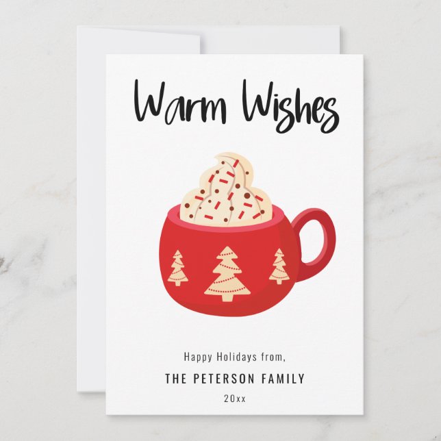 Festividades Quente quer um cartão de férias planas de cacau (Frente)