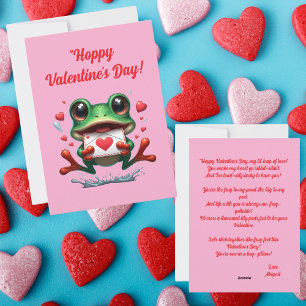 Festividades Rã Engraçada Fofa Corações de Amor Cartão do Dia d