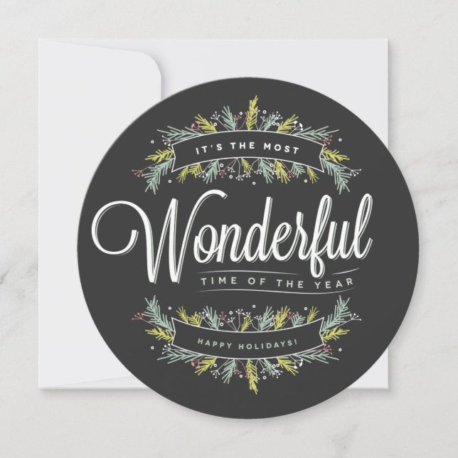 Festividades Raminhos Sazonais Cartão Redondo de Fotos de Féria (Frente)