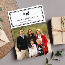 Raposa de inverno | Cartão com fotos de férias