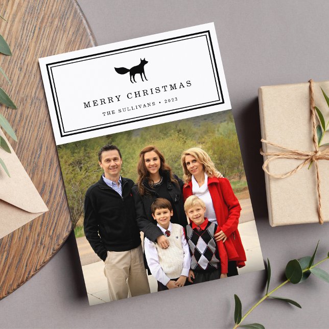 Festividades Raposa de inverno | Cartão com fotos de férias (Criador carregado)