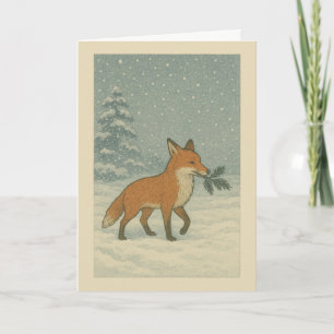 Festividades Raposa Japonesa - Cartão de Natal