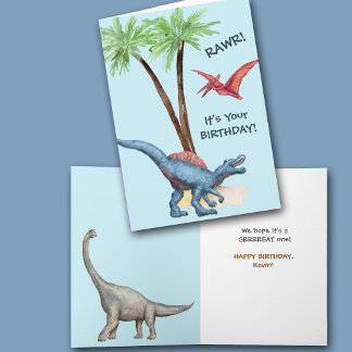 Festividades RAWR! Cartão de Aniversário de criança Dinossauro
