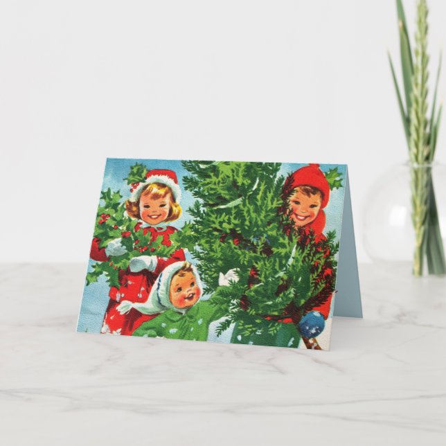 Festividades Recebendo o cartão de Natal da árvore de Natal (Frente)