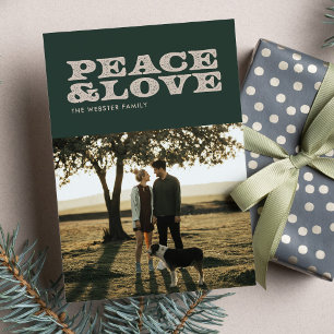 Festividades Retrair a paz e amar o cartão com fotos de Natal