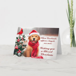 Festividades Retriever de Ouro 5x7 e Cartão de Natal Cardeal