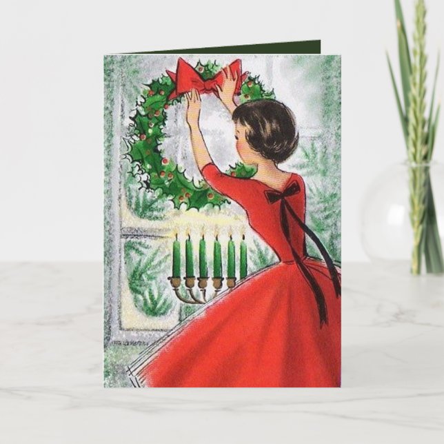 Festividades retro Vintage - adicionar cartão de texto (Frente)