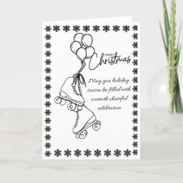 Festividades "Roller Skates Cartão de Natal - Moderno Minimalis