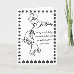 Festividades "Roller Skates Cartão de Natal - Moderno Minimalis