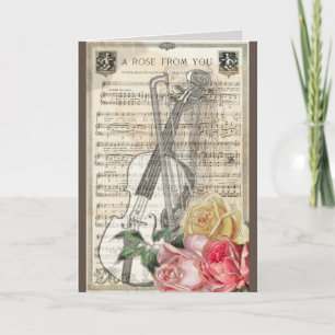 Festividades rosa e cartão de saudação violino