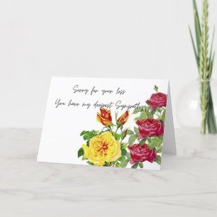 Festividades rosas pedem desculpas pela perda, cartão de compai