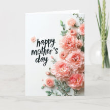Rosas Rosas e cartão de feriado feliz dia das mães