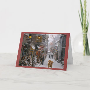 Festividades Rua Cidade do Cartão de Natal para Retriever ouro