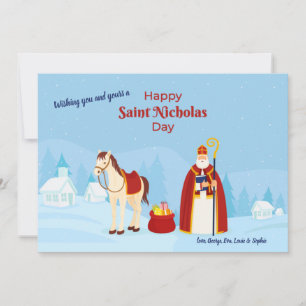 Festividades Rua Feliz. Cartão Saudação do Dia de Nicholas