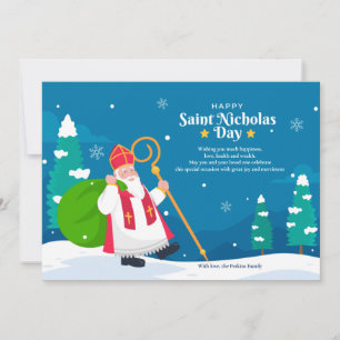 Festividades Rua: Nicholas no Cartão Saudação de Neve