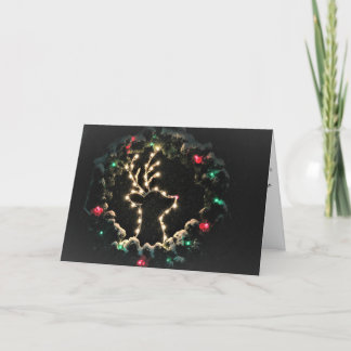 Festividades Rudolph no cartão de Natal Wreath