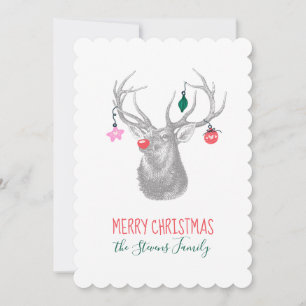 Festividades Rudolph Reindeer Cartão Feliz de Natal
