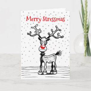 Festividades Rudolphs Stressmas Cartão de Natal