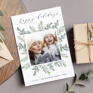 Festividades Sage de inverno Cartão com fotos de férias