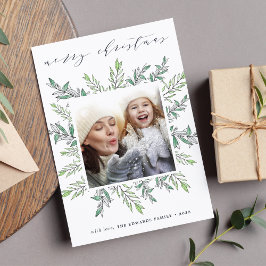 Festividades Sage de inverno | Feliz Cartão com fotos de Natal